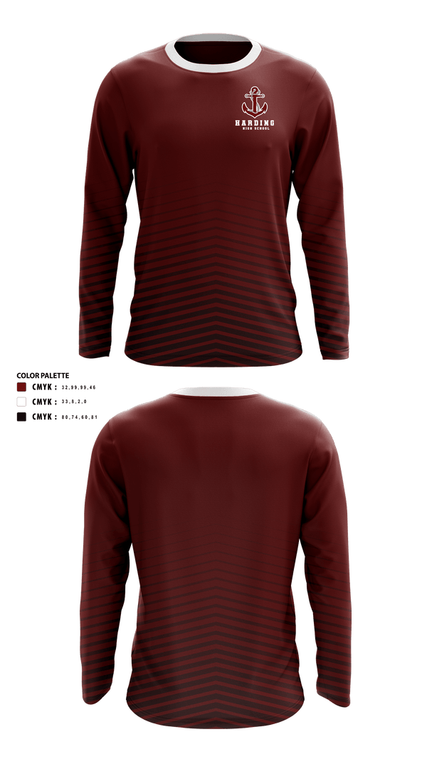 Long Sleeve Performance Shirt, Harding High School Cross Country, Cross Country, Teamtime, Team time, sublimation, custom sports apparel, team uniforms, spirit wear, spiritwear, sports uniforms, custom shirts, team store, custom team store, fundraiser sports, apparel fundraiser