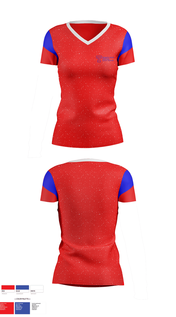 Womens Short Sleeve Vneck Shirt, Trinity High School Cross Country, Cross Country, Teamtime, Team time, sublimation, custom sports apparel, team uniforms, spirit wear, spiritwear, sports uniforms, custom shirts, team store, custom team store, fundraiser sports, apparel fundraiser