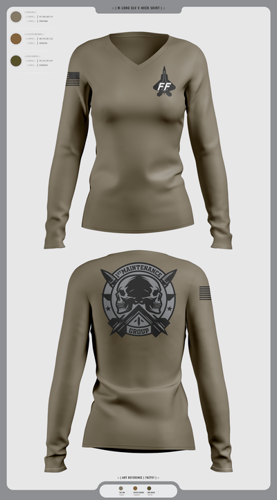 1 mxg 21622843 Women's Long Sleeve V-neck Shirt - 1