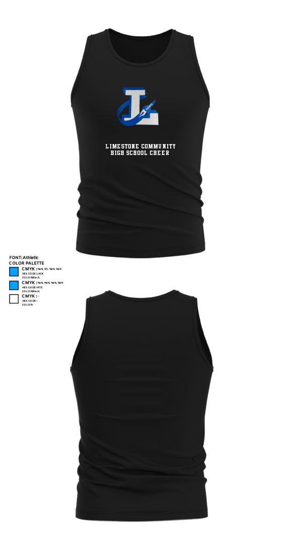Tank Top, Limestone Community High School Cheer, Cheer, Teamtime, Team time, sublimation, custom sports apparel, team uniforms, spirit wear, spiritwear, sports uniforms, custom shirts, team store, custom team store, fundraiser sports, apparel fundraiser