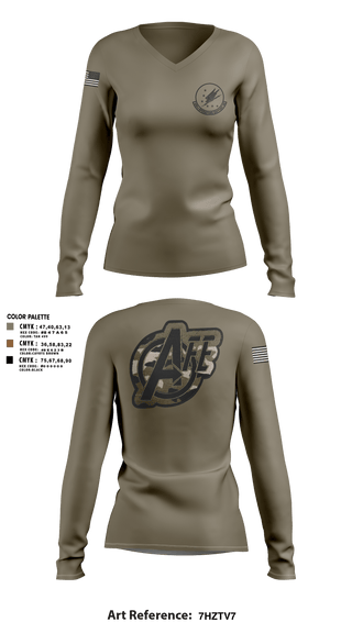 Womens Long Sleeve Vneck Shirt, 509 OSS, Air Force, Teamtime, Team time, sublimation, custom sports apparel, team uniforms, spirit wear, spiritwear, sports uniforms, custom shirts, team store, custom team store, fundraiser sports, apparel fundraiser
