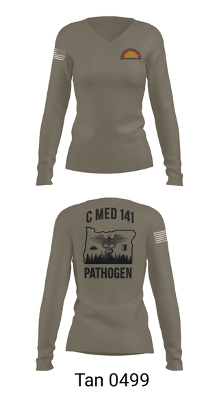 Womens Long Sleeve Vneck Shirt, C Med, National Guard, Teamtime, Team time, sublimation, custom sports apparel, team uniforms, spirit wear, spiritwear, sports uniforms, custom shirts, team store, custom team store, fundraiser sports, apparel fundraiser