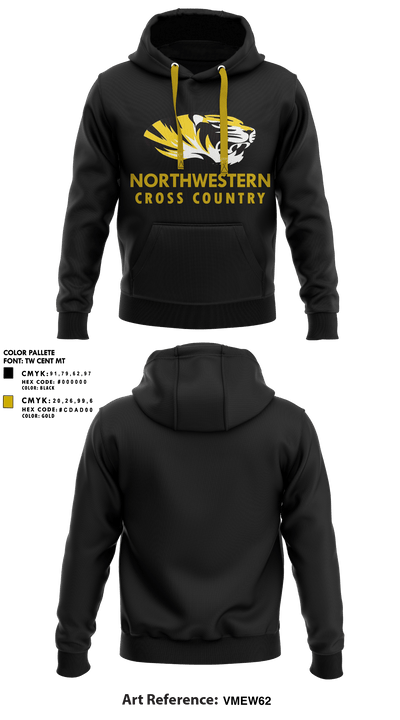 Northwestern High School Cross Country 87859769 Hoodie - 1