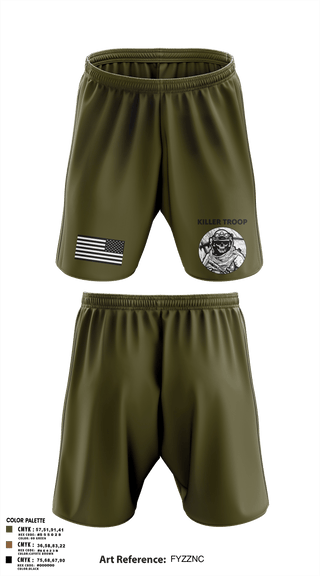 Athletic Shorts With Pockets, Killer Troop, Army, Teamtime, Team time, sublimation, custom sports apparel, team uniforms, spirit wear, spiritwear, sports uniforms, custom shirts, team store, custom team store, fundraiser sports, apparel fundraiser