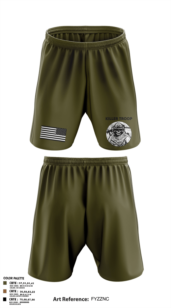 Athletic Shorts With Pockets, Killer Troop, Army, Teamtime, Team time, sublimation, custom sports apparel, team uniforms, spirit wear, spiritwear, sports uniforms, custom shirts, team store, custom team store, fundraiser sports, apparel fundraiser