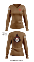 A Co. 1-3 AB 9856173 Women's Long Sleeve V-neck Shirt - 102