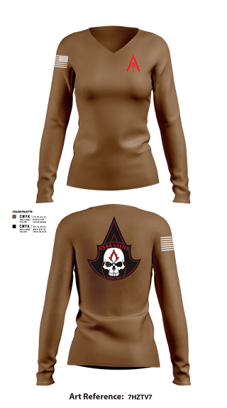 Women's Long Sleeve Vneck Shirt, A Co. 1-3 AB, Army, Teamtime, Team time, sublimation, custom sports apparel, team uniforms, spirit wear, spiritwear, sports uniforms, custom shirts, team store, custom team store, fundraiser sports, apparel fundraiser