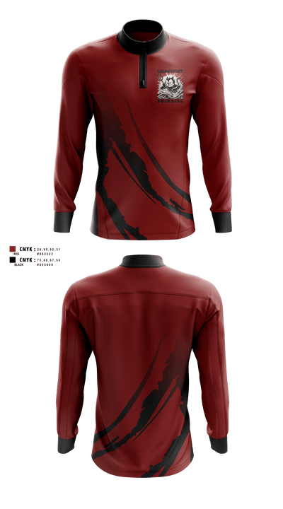 Logansport High School Swimming 31315154 Quarter Zip Jacket - 1