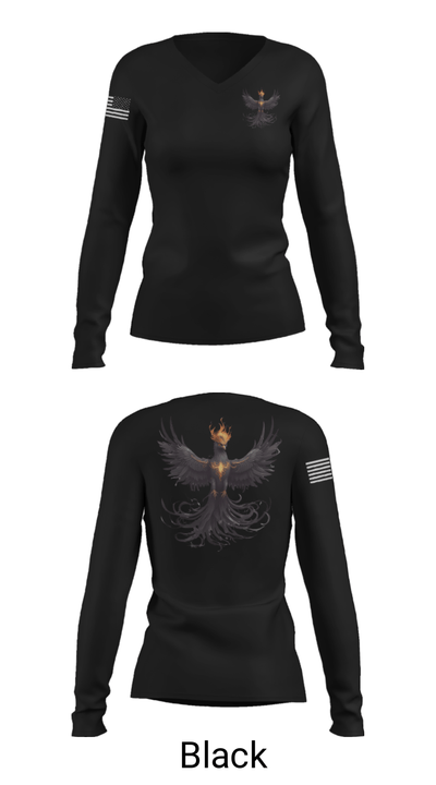 Phantom Phoenix 51318306 Women's Long Sleeve V-neck Shirt - 35