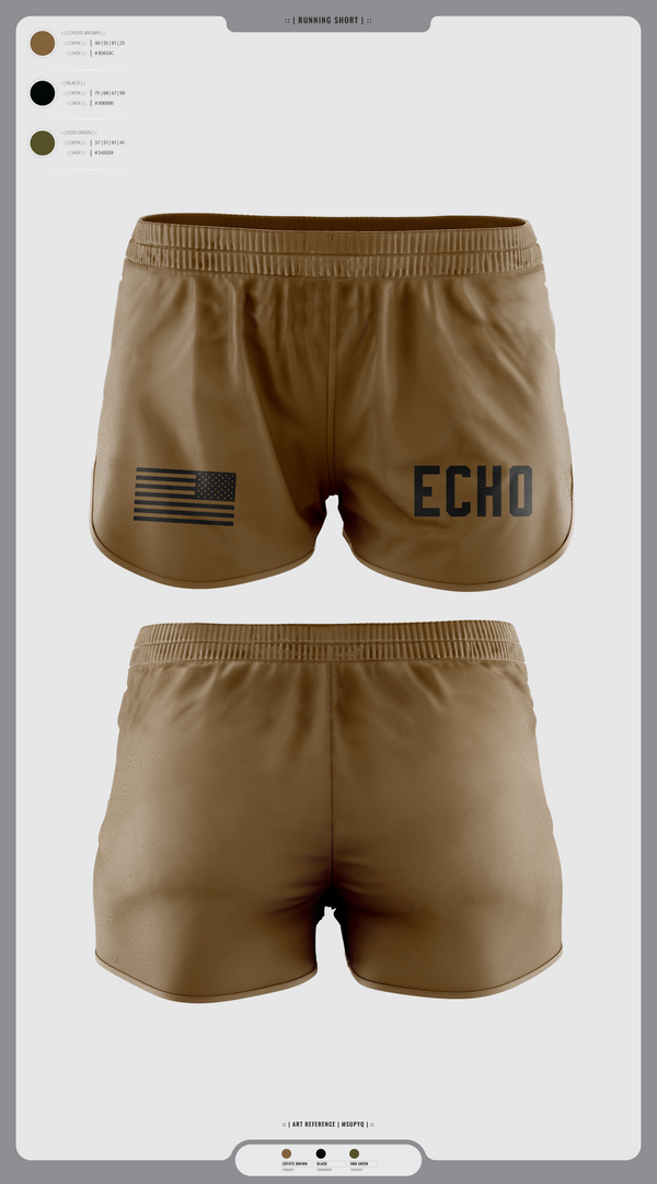 Womens Shorts, Echo, Army, Teamtime, Team time, sublimation, custom sports apparel, team uniforms, spirit wear, spiritwear, sports uniforms, custom shirts, team store, custom team store, fundraiser sports, apparel fundraiser