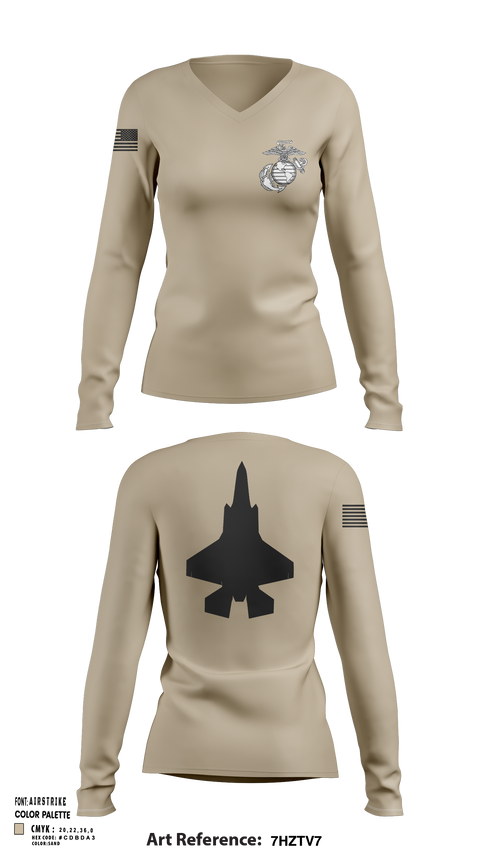 Womens Long Sleeve Vneck Shirt, Mals 12, Marines, Teamtime, Team time, sublimation, custom sports apparel, team uniforms, spirit wear, spiritwear, sports uniforms, custom shirts, team store, custom team store, fundraiser sports, apparel fundraiser