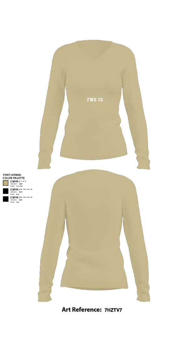 Women's Long Sleeve Vneck Shirt, FMS 10, National Guard, Teamtime, Team time, sublimation, custom sports apparel, team uniforms, spirit wear, spiritwear, sports uniforms, custom shirts, team store, custom team store, fundraiser sports, apparel fundraiser