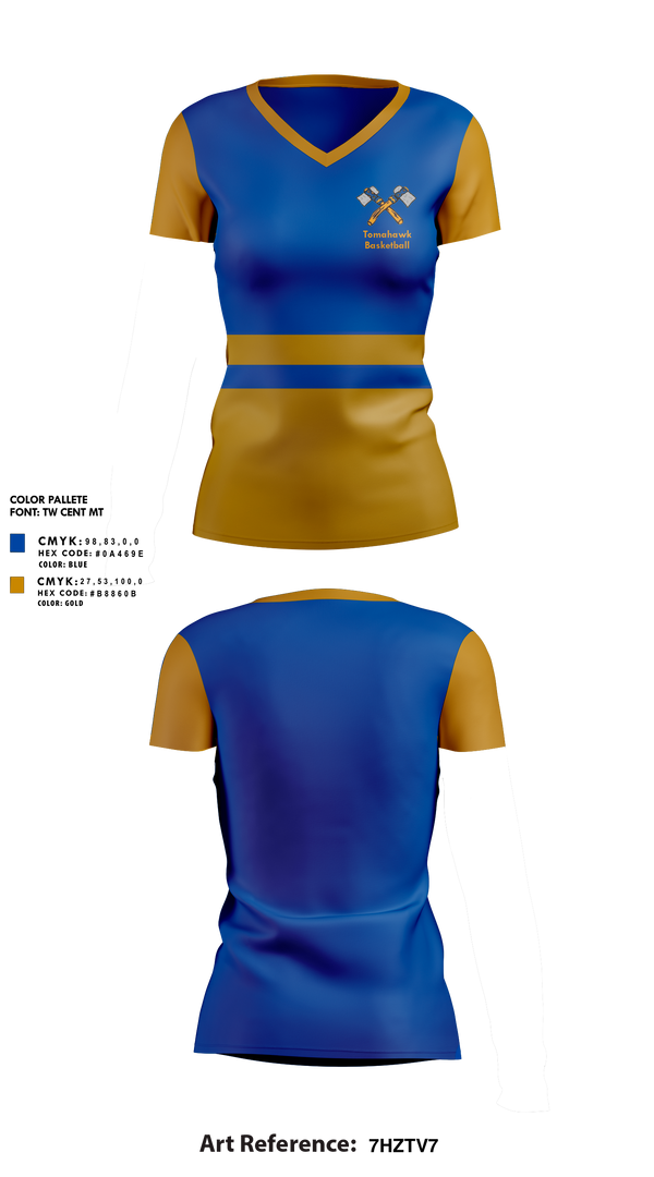 Womens Short Sleeve Vneck Shirt, Tomahawk High School Basketball, Women's Basketball, Teamtime, Team time, sublimation, custom sports apparel, team uniforms, spirit wear, spiritwear, sports uniforms, custom shirts, team store, custom team store, fundraiser sports, apparel fundraiser
