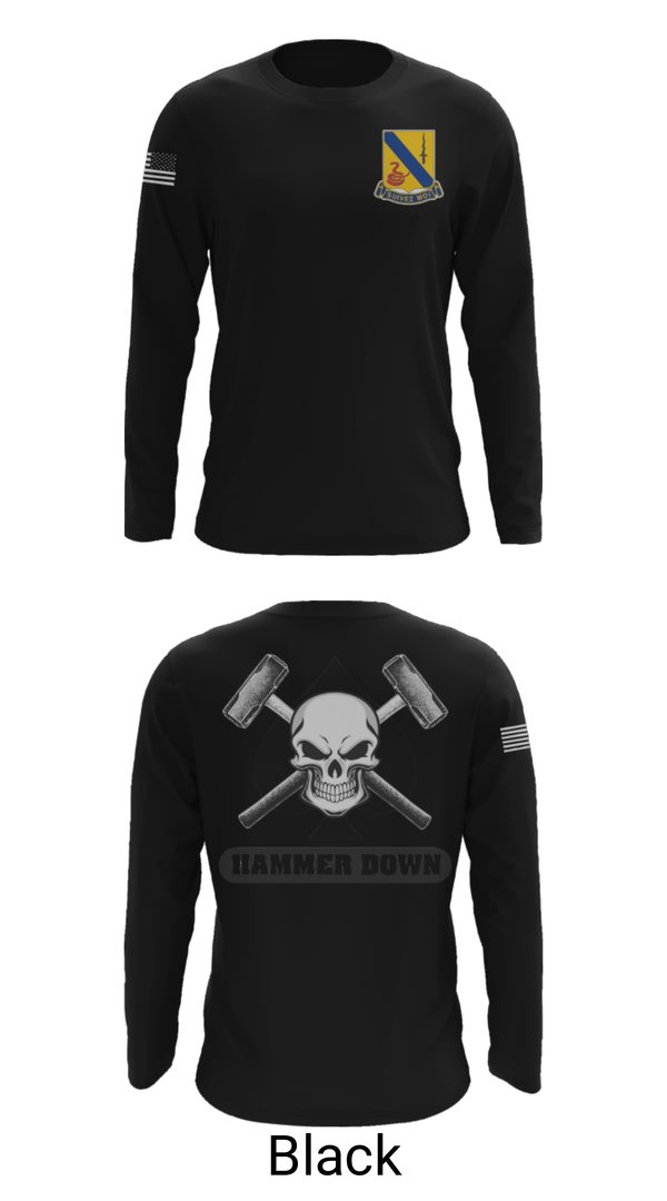 Long Sleeve Performance Shirt, 2-14 CAV ACE HIGH, Army, Teamtime, Team time, sublimation, custom sports apparel, team uniforms, spirit wear, spiritwear, sports uniforms, custom shirts, team store, custom team store, fundraiser sports, apparel fundraiser