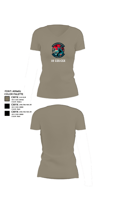 18 CES/CEX 15967119 Women's Short Sleeve V-neck Shirt - 64