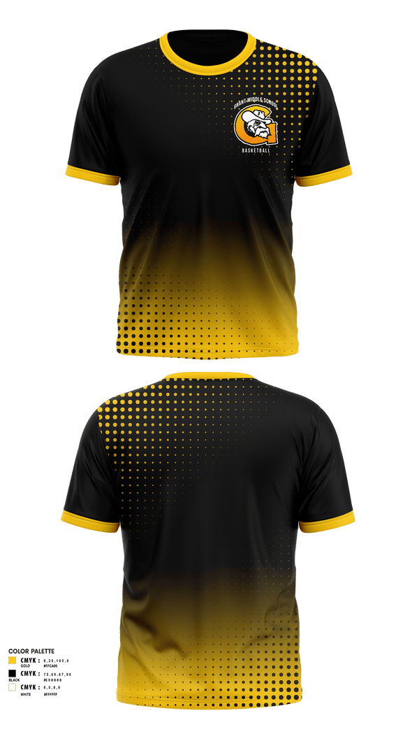 Short Sleeve Performance Shirt, Grant Middle School Men's Basketball, , Teamtime, Team time, sublimation, custom sports apparel, team uniforms, spirit wear, spiritwear, sports uniforms, custom shirts, team store, custom team store, fundraiser sports, apparel fundraiser