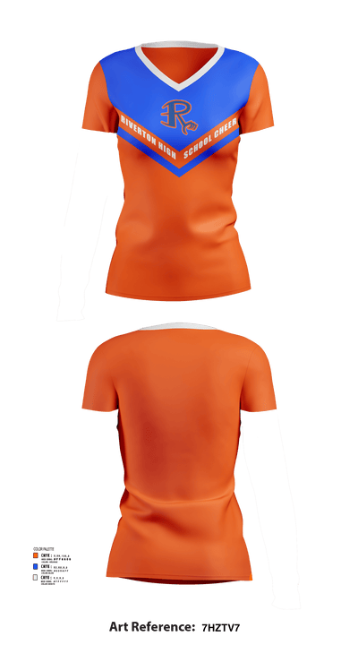 Riverton High School Cheer 28834057 Women's Short Sleeve V-neck Shirt - 119