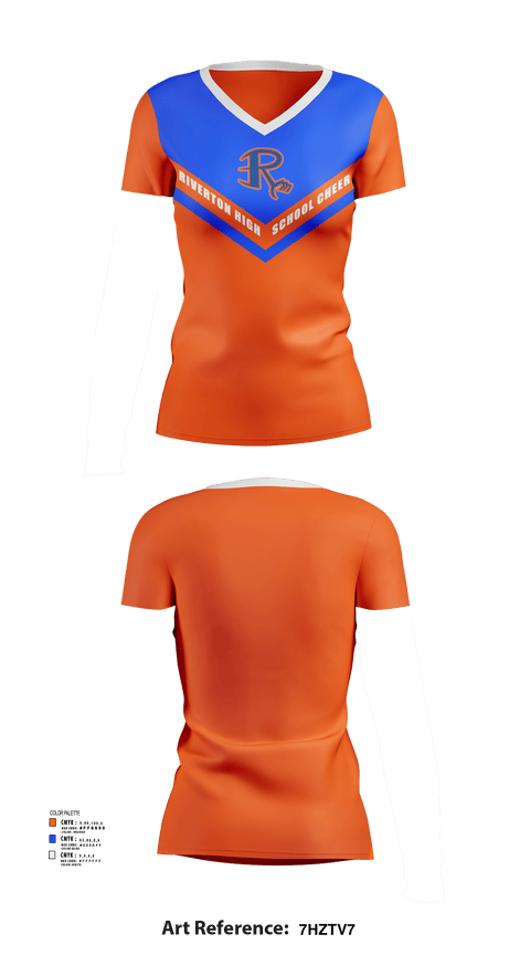 Womens Short Sleeve Vneck Shirt, Riverton High School Cheer, Cheer, Teamtime, Team time, sublimation, custom sports apparel, team uniforms, spirit wear, spiritwear, sports uniforms, custom shirts, team store, custom team store, fundraiser sports, apparel fundraiser