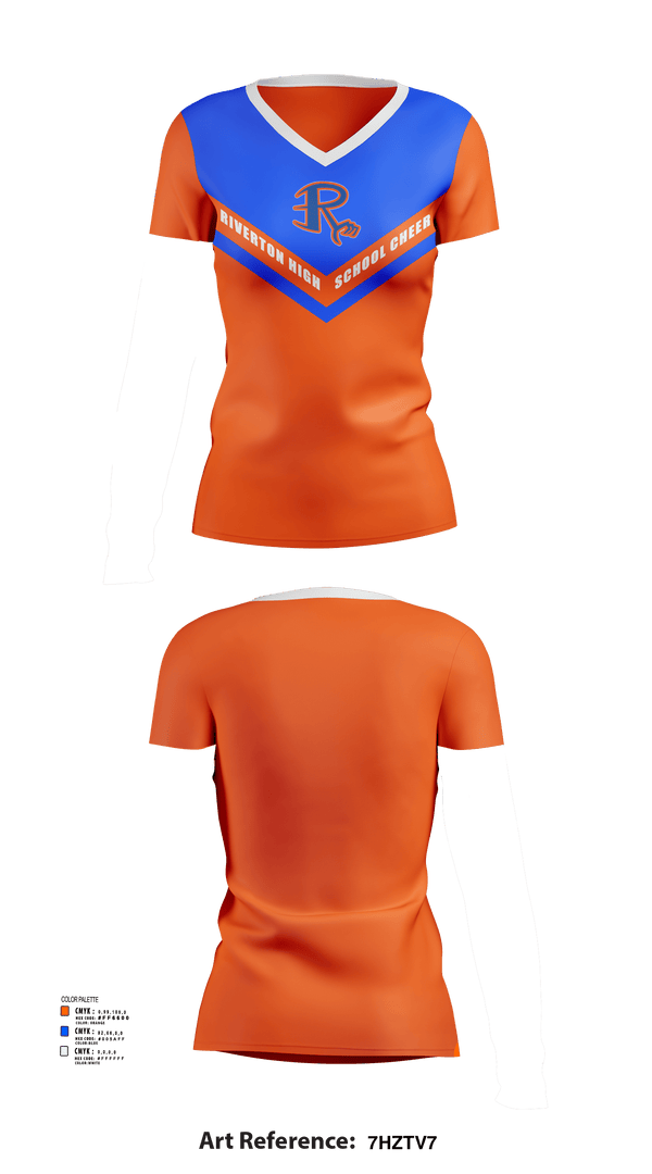 Womens Short Sleeve Vneck Shirt, Riverton High School Cheer, Cheer, Teamtime, Team time, sublimation, custom sports apparel, team uniforms, spirit wear, spiritwear, sports uniforms, custom shirts, team store, custom team store, fundraiser sports, apparel fundraiser
