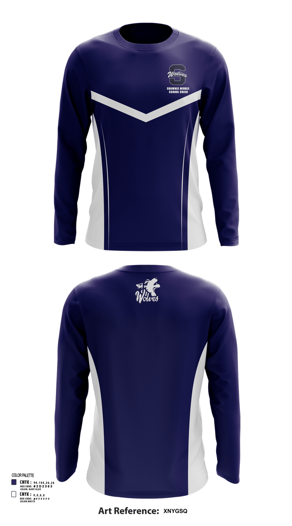Long Sleeve Performance Shirt, Shawnee Middle School Cheer, Cheer, Teamtime, Team time, sublimation, custom sports apparel, team uniforms, spirit wear, spiritwear, sports uniforms, custom shirts, team store, custom team store, fundraiser sports, apparel fundraiser