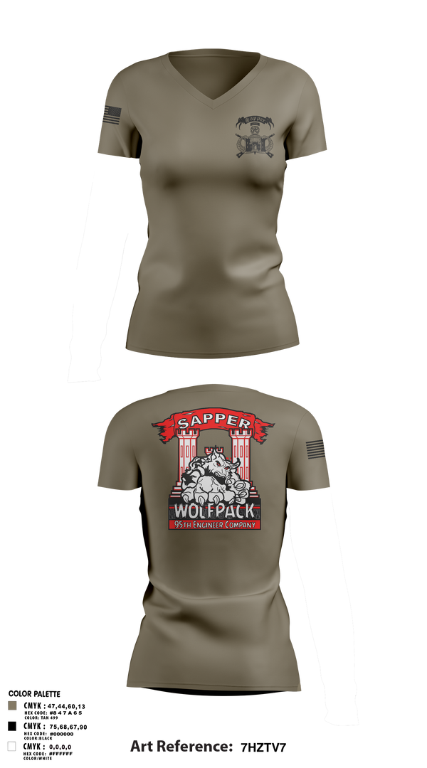 Womens Short Sleeve Vneck Shirt, 95TH CEC-I, Army, Teamtime, Team time, sublimation, custom sports apparel, team uniforms, spirit wear, spiritwear, sports uniforms, custom shirts, team store, custom team store, fundraiser sports, apparel fundraiser