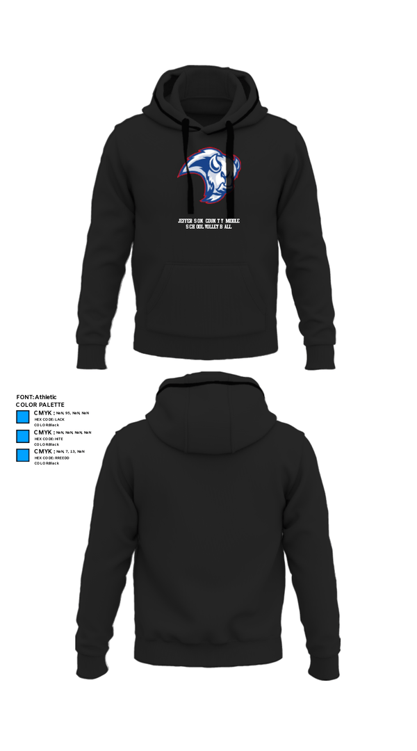Hoodie, Jefferson County Middle School Volleyball, Men's Volleyball, Teamtime, Team time, sublimation, custom sports apparel, team uniforms, spirit wear, spiritwear, sports uniforms, custom shirts, team store, custom team store, fundraiser sports, apparel fundraiser