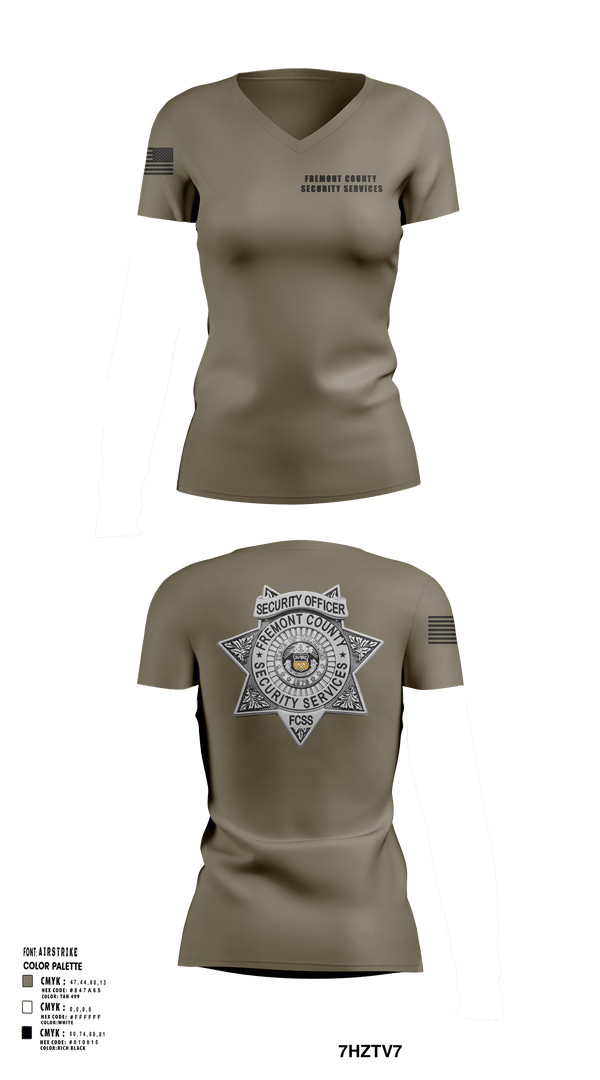 Womens Short Sleeve Vneck Shirt, Fremont County Security Services, Police, Teamtime, Team time, sublimation, custom sports apparel, team uniforms, spirit wear, spiritwear, sports uniforms, custom shirts, team store, custom team store, fundraiser sports, apparel fundraiser