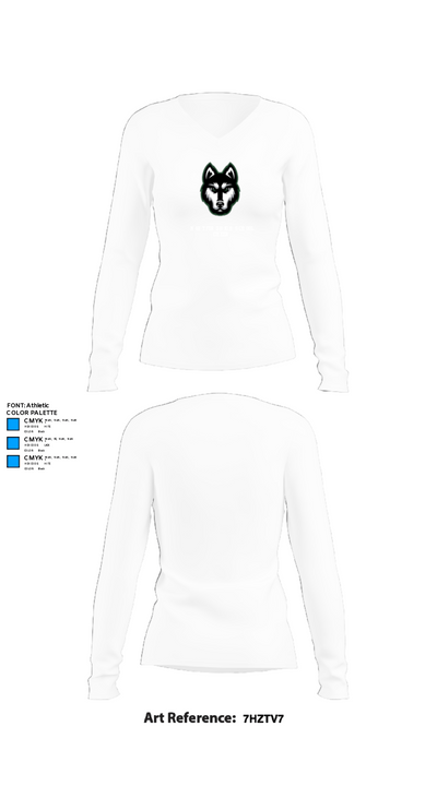 Hartford High School Cheer 40549424 Women's Long Sleeve V-neck Shirt - 15
