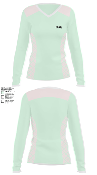 Women's Long Sleeve Vneck Shirt, Iraq, Men's Soccer, Teamtime, Team time, sublimation, custom sports apparel, team uniforms, spirit wear, spiritwear, sports uniforms, custom shirts, team store, custom team store, fundraiser sports, apparel fundraiser