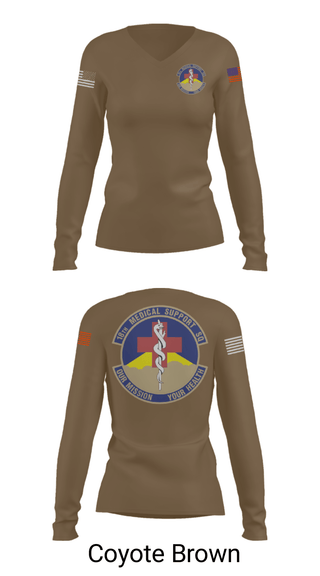 Women's Long Sleeve Vneck Shirt, 18 MDSS, Air Force, Teamtime, Team time, sublimation, custom sports apparel, team uniforms, spirit wear, spiritwear, sports uniforms, custom shirts, team store, custom team store, fundraiser sports, apparel fundraiser