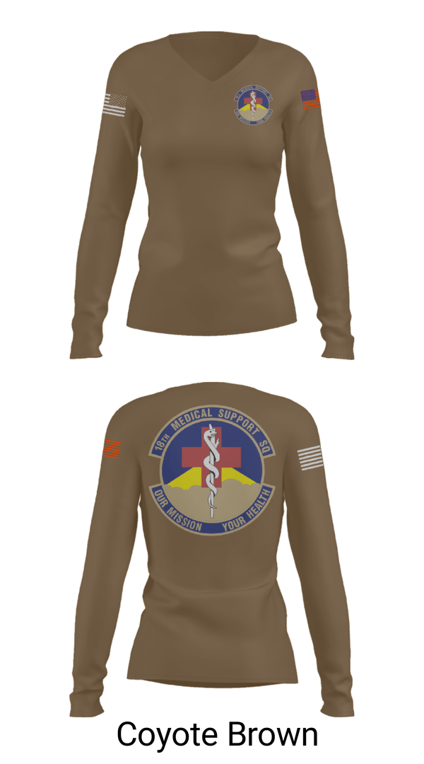 Women's Long Sleeve Vneck Shirt, 18 MDSS, Air Force, Teamtime, Team time, sublimation, custom sports apparel, team uniforms, spirit wear, spiritwear, sports uniforms, custom shirts, team store, custom team store, fundraiser sports, apparel fundraiser