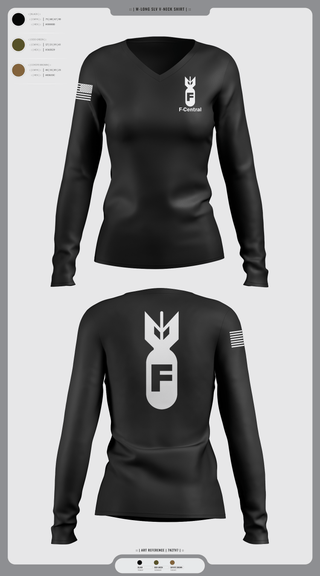 Womens Long Sleeve Vneck Shirt, F Central, Police, Teamtime, Team time, sublimation, custom sports apparel, team uniforms, spirit wear, spiritwear, sports uniforms, custom shirts, team store, custom team store, fundraiser sports, apparel fundraiser