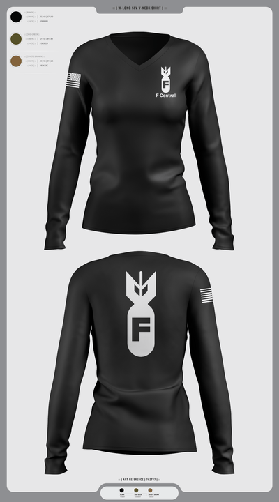 F Central 16888463 Women's Long Sleeve V-neck Shirt - 1