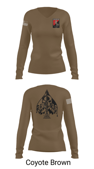 Womens Long Sleeve Vneck Shirt, Dealer Company, 1/11 ACR, Army, Teamtime, Team time, sublimation, custom sports apparel, team uniforms, spirit wear, spiritwear, sports uniforms, custom shirts, team store, custom team store, fundraiser sports, apparel fundraiser