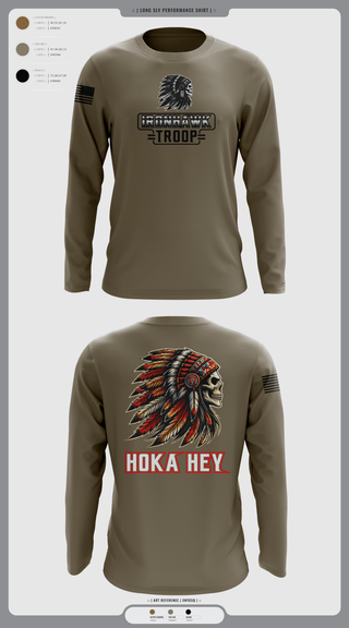 Long Sleeve Performance Shirt, Comanche Squad, Army, Teamtime, Team time, sublimation, custom sports apparel, team uniforms, spirit wear, spiritwear, sports uniforms, custom shirts, team store, custom team store, fundraiser sports, apparel fundraiser