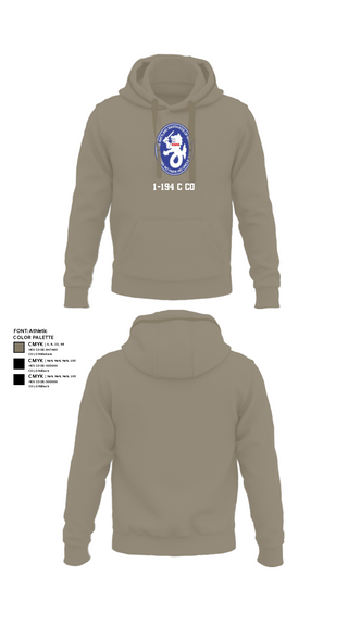 Hoodie, 1-194 C Co, National Guard, Teamtime, Team time, sublimation, custom sports apparel, team uniforms, spirit wear, spiritwear, sports uniforms, custom shirts, team store, custom team store, fundraiser sports, apparel fundraiser