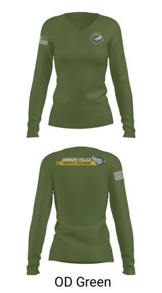 Womens Long Sleeve Vneck Shirt, Danbury Police Traffic Unit, Police, Teamtime, Team time, sublimation, custom sports apparel, team uniforms, spirit wear, spiritwear, sports uniforms, custom shirts, team store, custom team store, fundraiser sports, apparel fundraiser