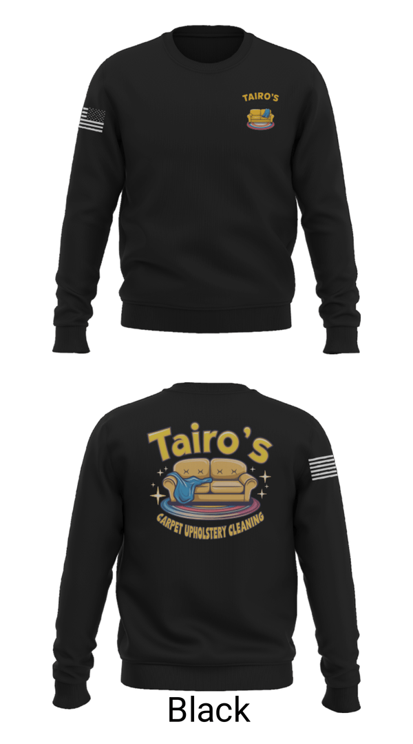 Crew Neck Sweatshirt, Tairo’s Carpet & Upholstery Cleaning, , Teamtime, Team time, sublimation, custom sports apparel, team uniforms, spirit wear, spiritwear, sports uniforms, custom shirts, team store, custom team store, fundraiser sports, apparel fundraiser