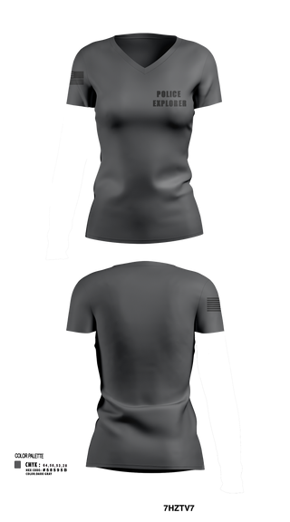 Womens Short Sleeve Vneck Shirt, Police Explorer, Police, Teamtime, Team time, sublimation, custom sports apparel, team uniforms, spirit wear, spiritwear, sports uniforms, custom shirts, team store, custom team store, fundraiser sports, apparel fundraiser