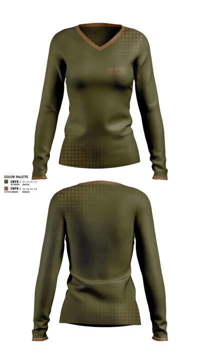 Two Rivers Malinois 1649424 Women's Long Sleeve V-neck Shirt -1 1