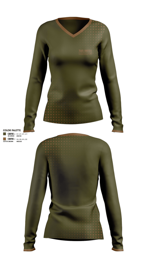 Womens Long Sleeve Vneck Shirt 1, Two Rivers Malinois, , Teamtime, Team time, sublimation, custom sports apparel, team uniforms, spirit wear, spiritwear, sports uniforms, custom shirts, team store, custom team store, fundraiser sports, apparel fundraiser