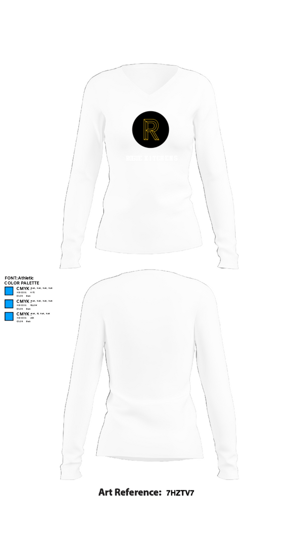 Womens Long Sleeve Vneck Shirt, Rogue kitchens, , Teamtime, Team time, sublimation, custom sports apparel, team uniforms, spirit wear, spiritwear, sports uniforms, custom shirts, team store, custom team store, fundraiser sports, apparel fundraiser