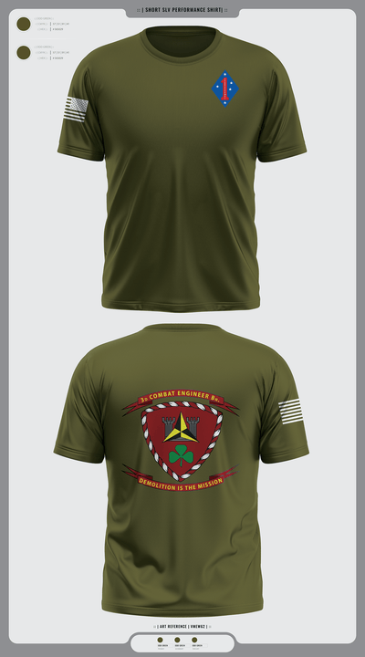 3rd combat engineering battalion 19894559 Short Sleeve Performance Shirt - 1