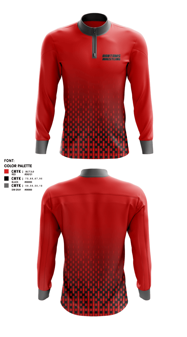 Quarter Zip Jacket, BANTAMS, Wrestling, Teamtime, Team time, sublimation, custom sports apparel, team uniforms, spirit wear, spiritwear, sports uniforms, custom shirts, team store, custom team store, fundraiser sports, apparel fundraiser