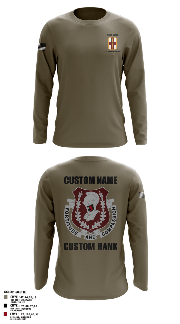 Long Sleeve Performance Shirt, 1st Medical Brigade, , Teamtime, Team time, sublimation, custom sports apparel, team uniforms, spirit wear, spiritwear, sports uniforms, custom shirts, team store, custom team store, fundraiser sports, apparel fundraiser
