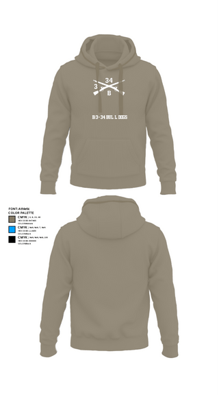 Hoodie, B/3-34 Bulldogs, Army, Teamtime, Team time, sublimation, custom sports apparel, team uniforms, spirit wear, spiritwear, sports uniforms, custom shirts, team store, custom team store, fundraiser sports, apparel fundraiser