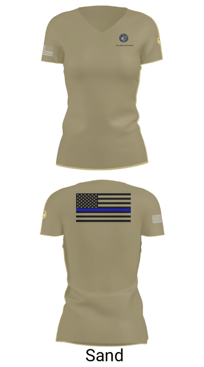 NAVAL SUPPORT ACTIVITY BETHESDA SECURITY FORCES 28838405 Women's Short Sleeve V-neck Shirt - 84