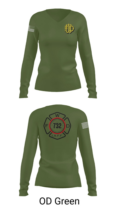 Woonsocket 46977147 Women's Long Sleeve V-neck Shirt - 57
