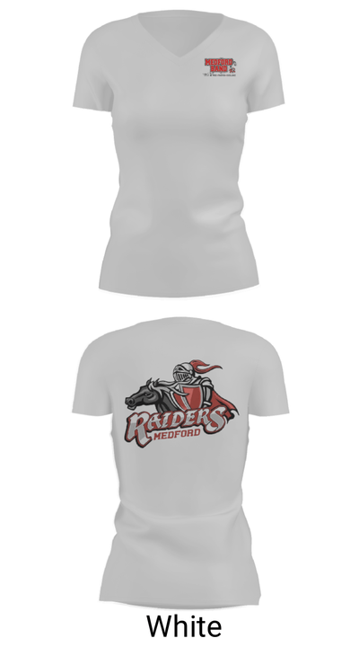 Medford Area Senior High School Band 54149175 Women's Short Sleeve V-neck Shirt - 19