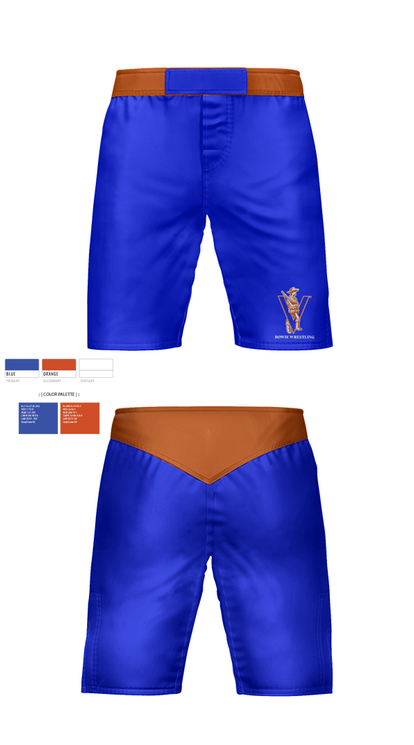Fight Shorts, Bowie, Wrestling, Teamtime, Team time, sublimation, custom sports apparel, team uniforms, spirit wear, spiritwear, sports uniforms, custom shirts, team store, custom team store, fundraiser sports, apparel fundraiser
